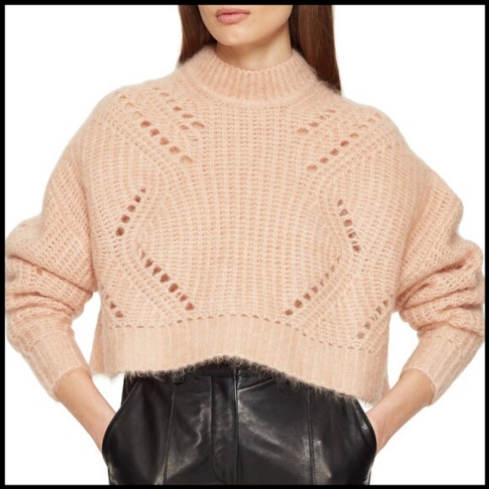 Anine Bing Jordan Mohair Cropped Sweater
